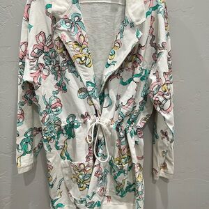 Westbound Beach Pink & Blue Bow Summer Bathing Suit Cover Up Medium